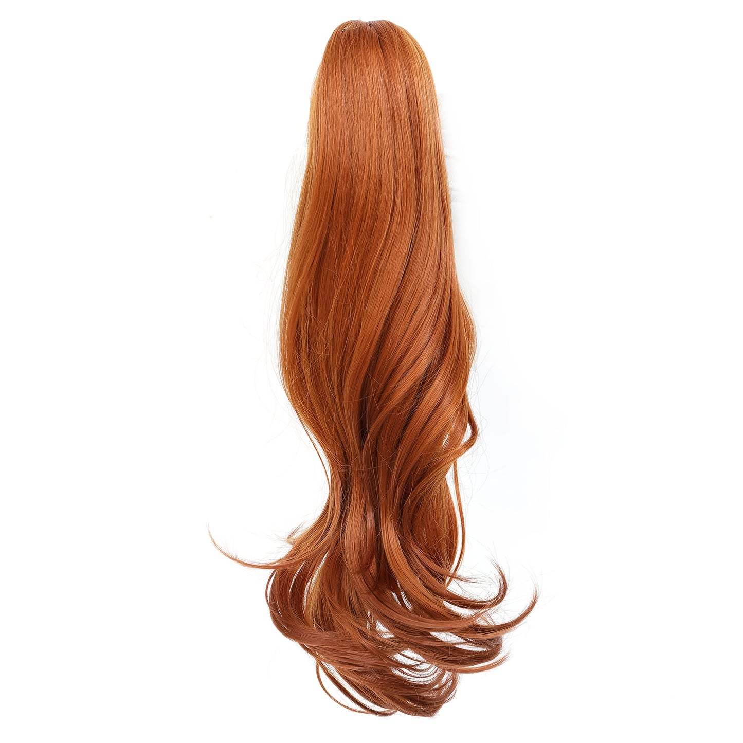 1pc Women'S 50.8 cm Long Orange Body Wave Claw Clip Ponytail Extension, Synthetic Hairpiece for Basic Style