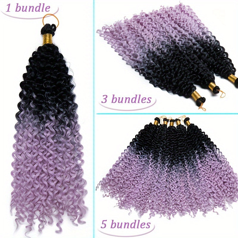 14inch/35cm Handmade 3Packs Afro Water Wave Crochet Hair Deep Wave Weaving Braid Synthetic Hair Extensions Hairpiece Kinky Curly Ocean Braids Hairpieces Ombre Bundles Bulk Hair Halloween Christmas Party Daily Use For Black Women