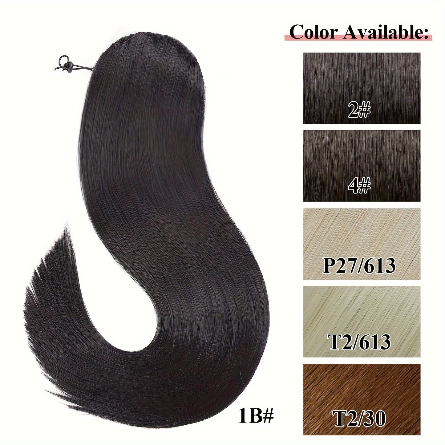 36inch Long Ponytail Hair Extensions, 36 Inch Long Straight Drawstring Ponytail Synthetic Fake Ponytail Soft Clip-In Hair Extensions Ponytail Women's Daily Wear Holiday Party Wear Halloween Christmas