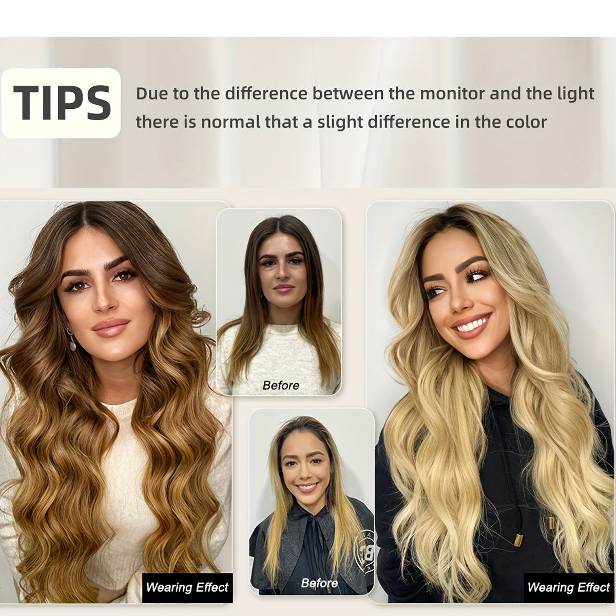 43.18 cm 8pcs 18 Clips Hair Extensions Clip Ins, Curly Synthetic Clip In Hair Extensions