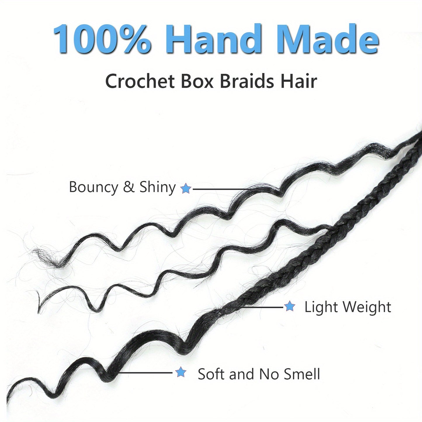 8 Pack Pre-Looped Boho Box Braids Crochet Hair Extensions - 45.72cm Afro Curly/Kinky Synthetic Heat Resistant & Tangle-Free, Unisex Bohemian Braids for Women & Men, Versatile for Casual & Formal Styles, Stylish Updo Accessory, Boho Hair Accessories