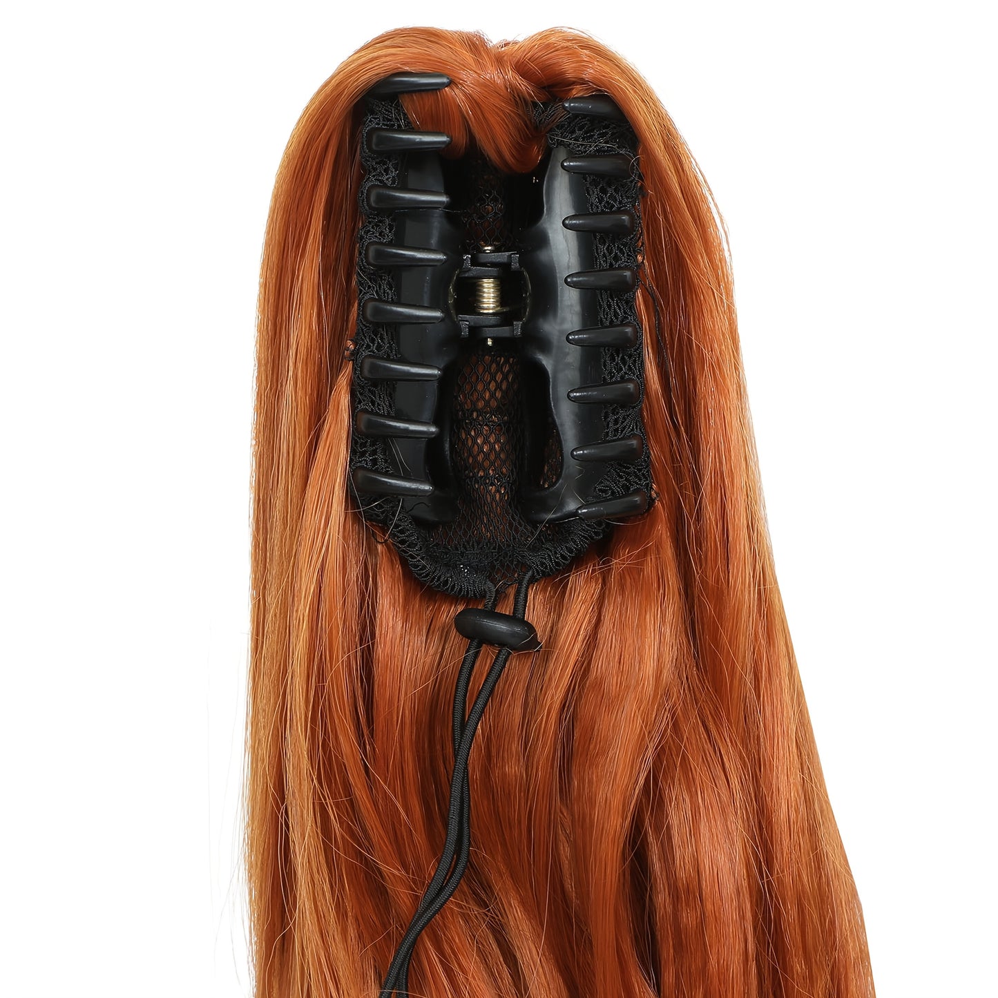 1pc Women'S 50.8 cm Long Orange Body Wave Claw Clip Ponytail Extension, Synthetic Hairpiece for Basic Style