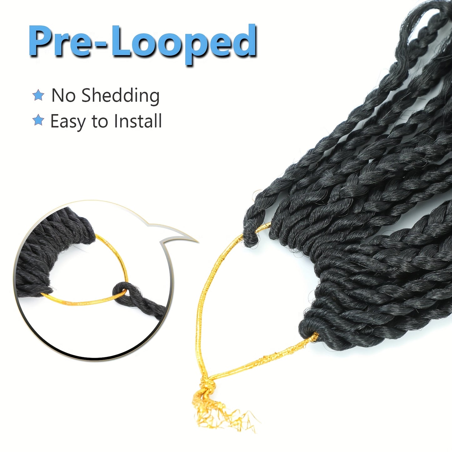 8 Pack Pre-Looped Boho Box Braids Crochet Hair Extensions - 45.72cm Afro Curly/Kinky Synthetic Heat Resistant & Tangle-Free, Unisex Bohemian Braids for Women & Men, Versatile for Casual & Formal Styles, Stylish Updo Accessory, Boho Hair Accessories
