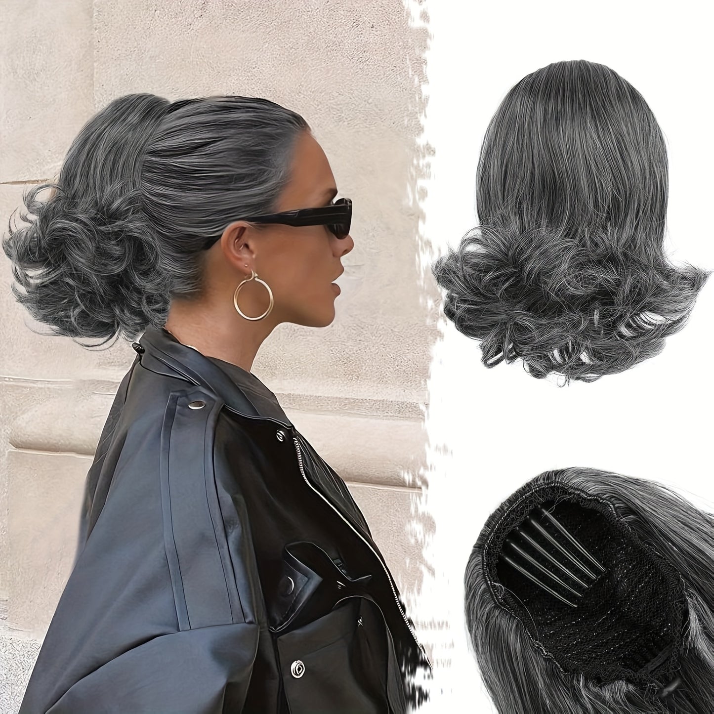 10" Wavy Clip-In Ponytail Hair Extension for Women - Synthetic Blonde Drawstring Hairpiece, Voluminous Curly Style, Easy-to-Use Comb Attachment for Daily Wear