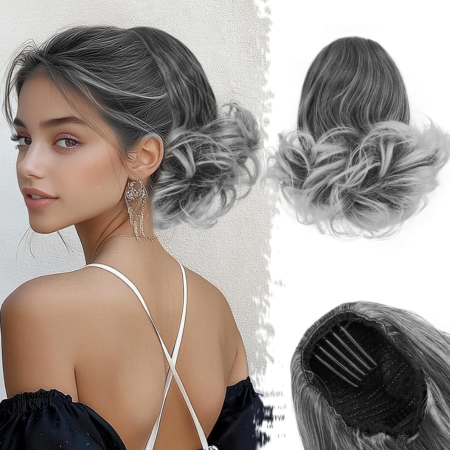 10" Wavy Clip-In Ponytail Hair Extension for Women - Synthetic Blonde Drawstring Hairpiece, Voluminous Curly Style, Easy-to-Use Comb Attachment for Daily Wear