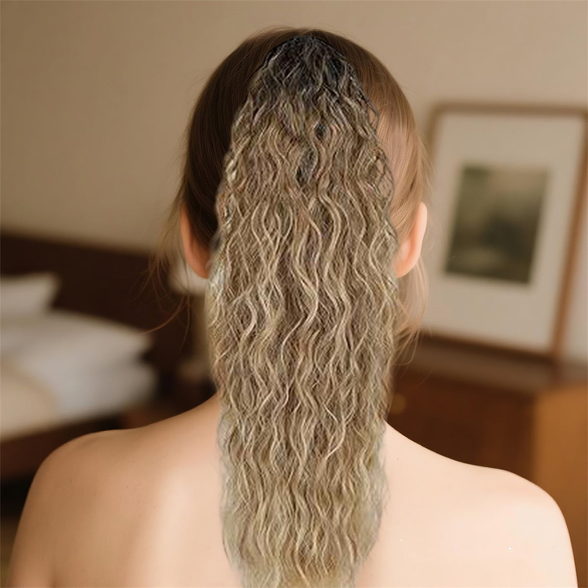 Clip-In Long Wavy Ponytail Hair Extensions for Women - Natural Looking Curly Pony Tail with Volume & Length, Easy Clip-On Hairpiece Wig for Parties, Weddings, Everyday Use (No Damage, Comfortable Fit)