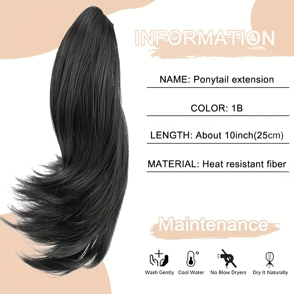 Short Claw Clip Ponytail Extension Curly Hairpiece Hair Piece Wavy High Ponytails Synthetic Heat Friendly Fiber For Women Girls