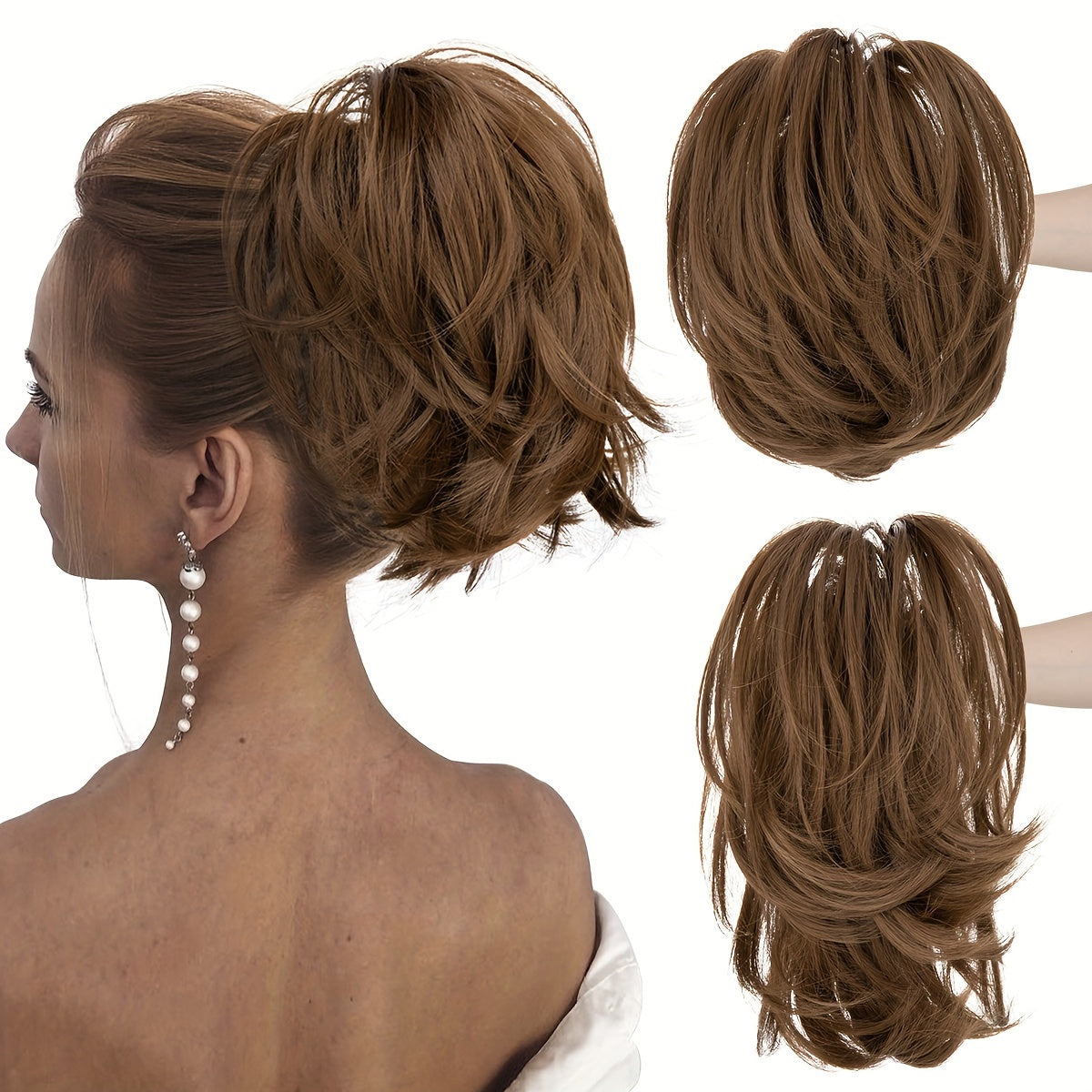 Instant Updo Hair Piece - Messy Bun, Short Synthetic Ponytail, And Chignon Extensions For Women- Claw Clip Hair Extension For Effortless Style Halloween Christmas
