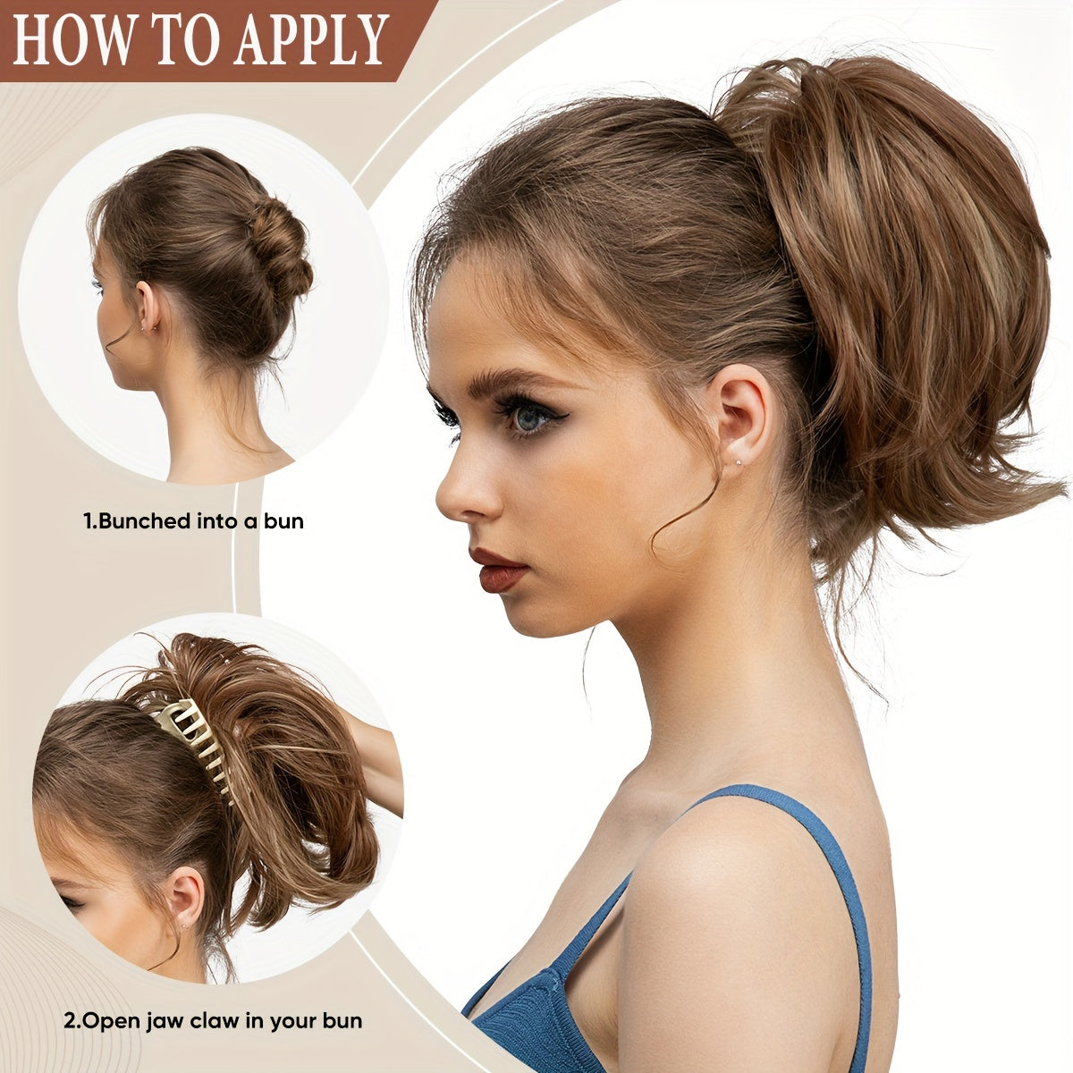 Instant Updo Hair Piece - Messy Bun, Short Synthetic Ponytail, And Chignon Extensions For Women- Claw Clip Hair Extension For Effortless Style Halloween Christmas