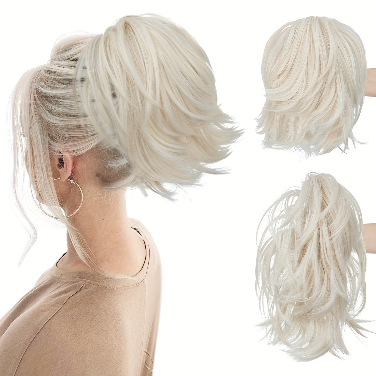 Instant Updo Hair Piece - Messy Bun, Short Synthetic Ponytail, And Chignon Extensions For Women- Claw Clip Hair Extension For Effortless Style Halloween Christmas