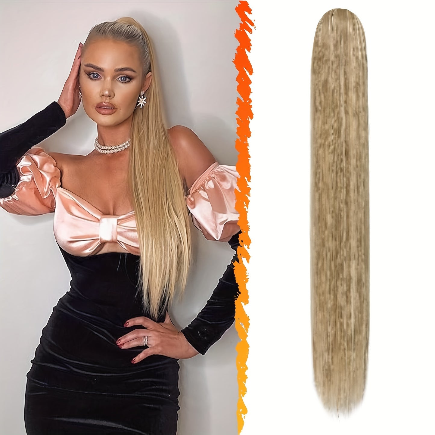 BARSDAR 66.04cm Straight Brown Clip-In Ponytail Hair Extensions - Heat-Resistant Synthetic Fiber Ponytail with Multi-Layered Hair Tail & Drawstring Closure, Natural-Looking Volume & Shine for Women, Daily Use & Special Events (No Maintenance Required)