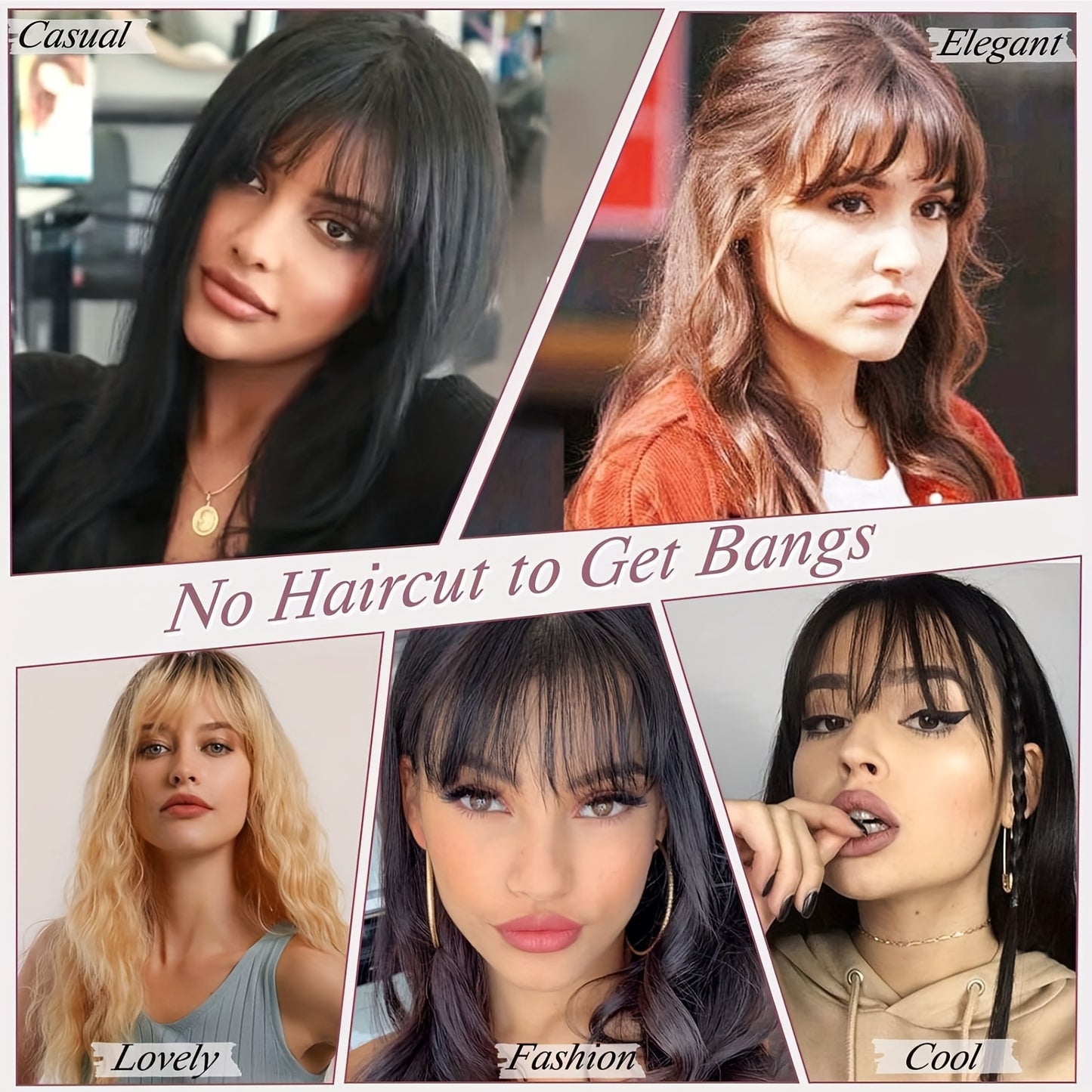 Mother's Day Thin 3D Wispy Air Fringe Bangs Clip in 100% Real Remy Human Hair Front Hairpiece 360° Cover Easy to Install Black Brown