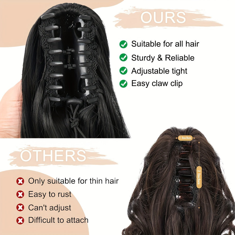 Short Claw Clip Ponytail Extension Curly Hairpiece Hair Piece Wavy High Ponytails Synthetic Heat Friendly Fiber For Women Girls