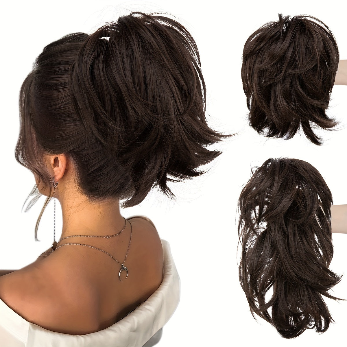 Instant Updo Hair Piece - Messy Bun, Short Synthetic Ponytail, And Chignon Extensions For Women- Claw Clip Hair Extension For Effortless Style Halloween Christmas