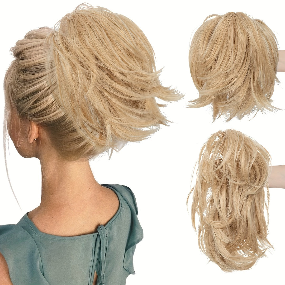 Instant Updo Hair Piece - Messy Bun, Short Synthetic Ponytail, And Chignon Extensions For Women- Claw Clip Hair Extension For Effortless Style Halloween Christmas