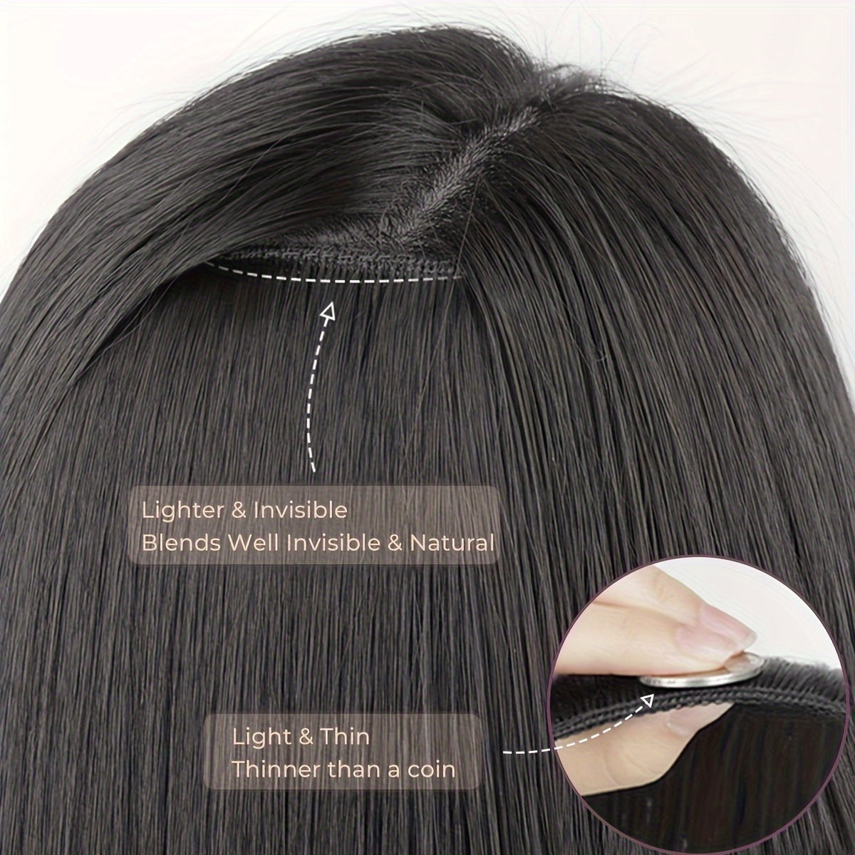 Clip-In Long Wavy Synthetic Hair Extension 20 Inches - Deep Brown & Light Brown Thick Voluminous Curly Wave Hairpiece for Women, Natural Look for Daily Wear & Special Occasions, Versatile Hairpiece, Secure Clip Attachment