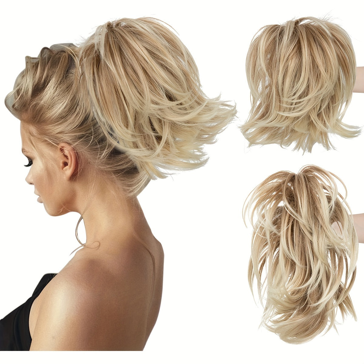 Instant Updo Hair Piece - Messy Bun, Short Synthetic Ponytail, And Chignon Extensions For Women- Claw Clip Hair Extension For Effortless Style Halloween Christmas