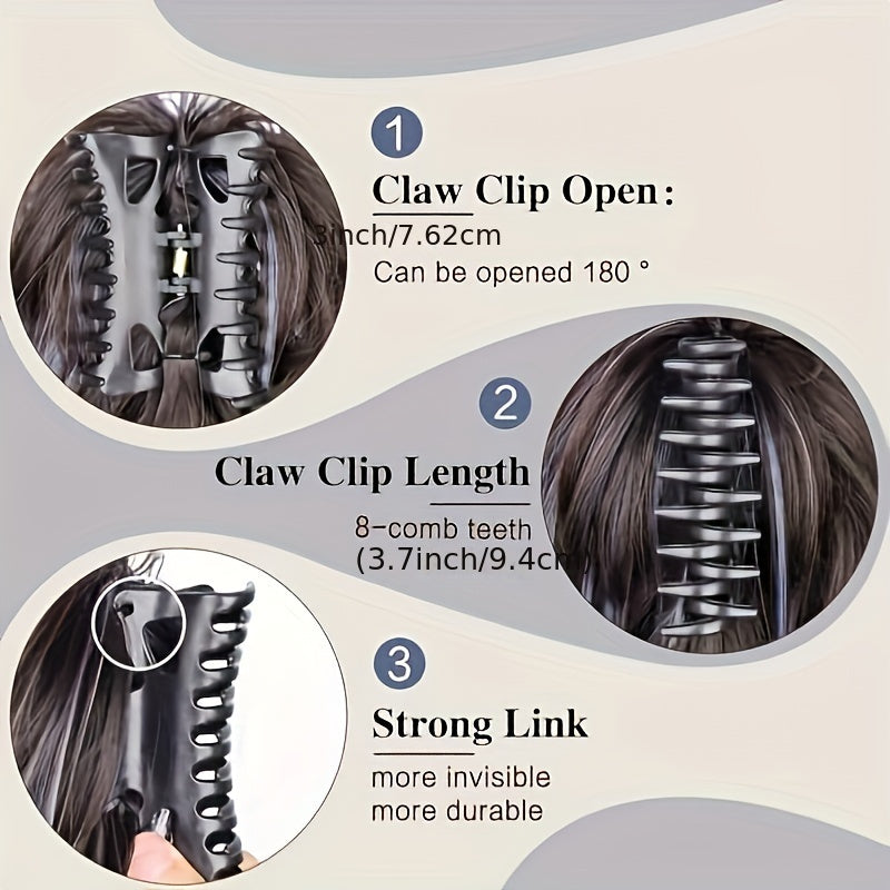 Elegant Messy Bun Hair Clip for Women - 20.32cm Synthetic Straight Ponytail Extension, Black Donut Chignon with Hairpin Comb, Versatile & Heat-Resistant