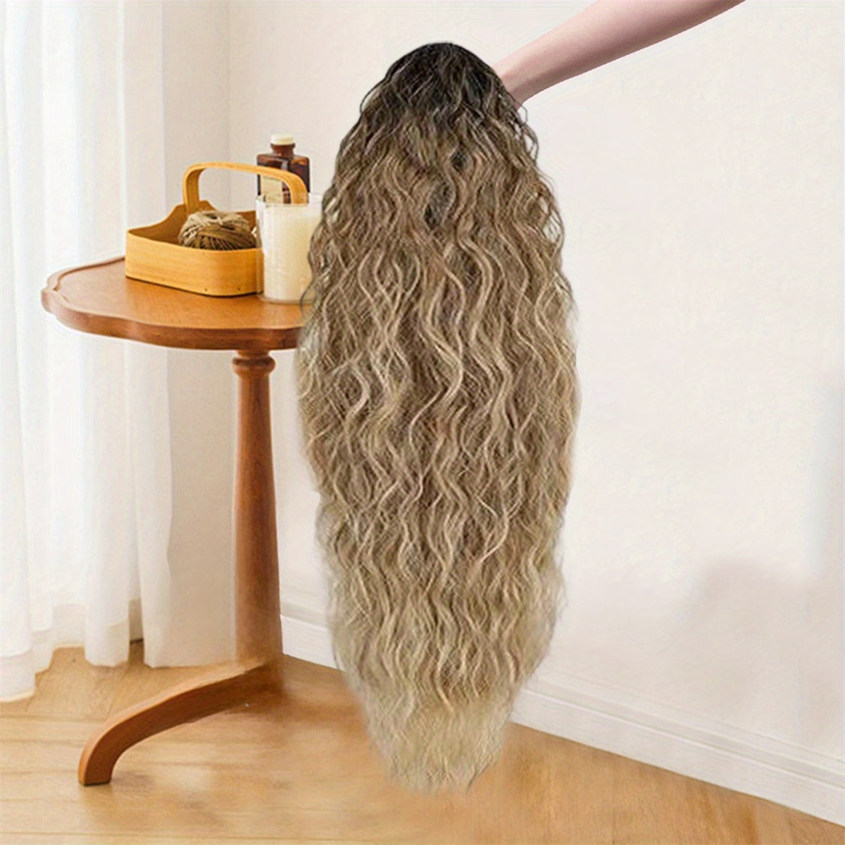 Long Wavy Ponytail Extension for Women - Natural Looking Black Clip-In Hairpiece with Secure Hold, Versatile for Daily Wear & Special Occasions, Easy Maintenance, Stylish Hair Accessory, Highquality Hairpiece