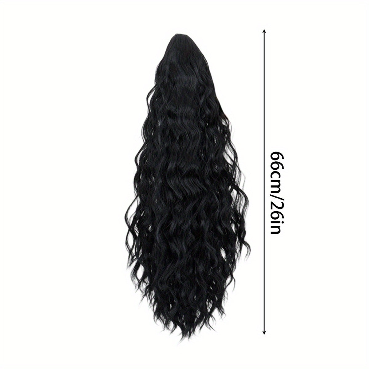 Clip-In Long Wavy Ponytail Hair Extensions for Women - Natural Looking Curly Pony Tail with Volume & Length, Easy Clip-On Hairpiece Wig for Parties, Weddings, Everyday Use (No Damage, Comfortable Fit)