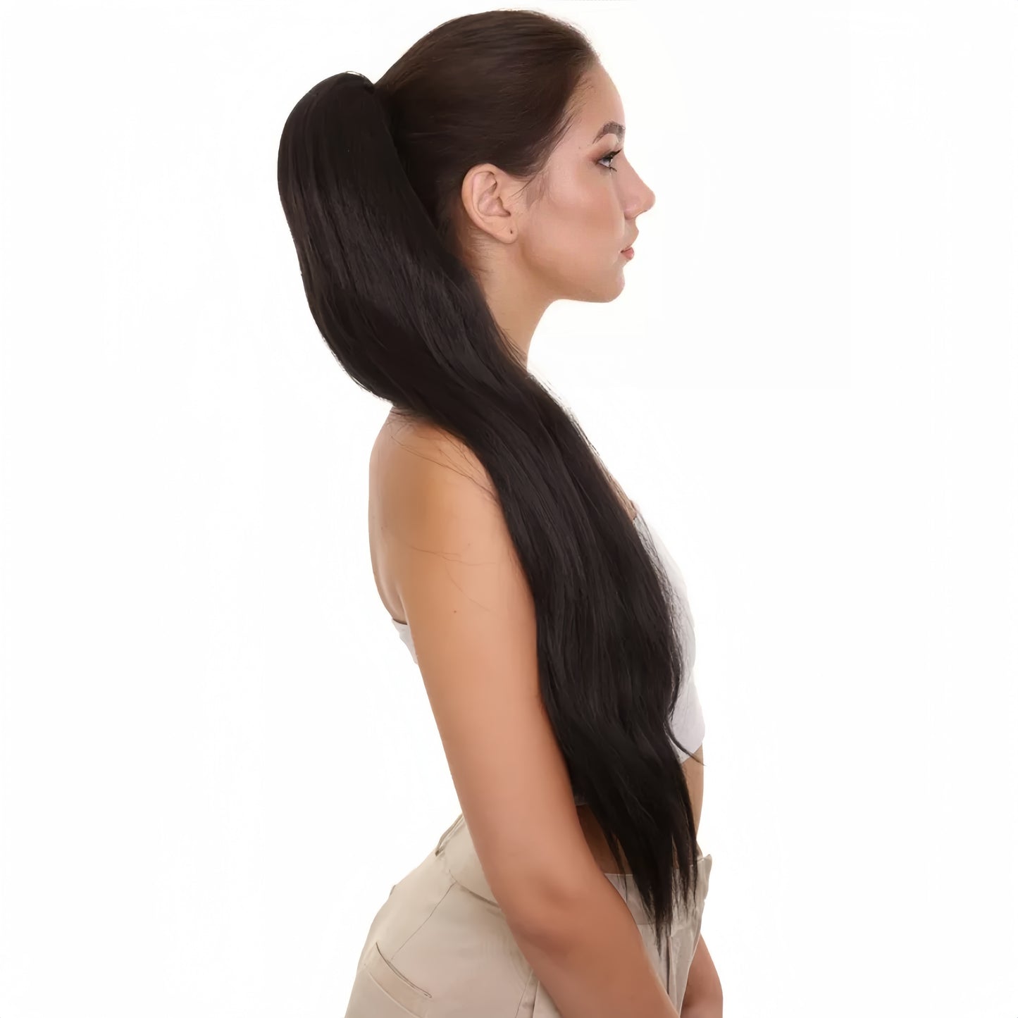 91.44cm Long Ponytail Hair Extensions, 91.44 cm Long Straight Drawstring Ponytail Synthetic Fake Ponytail Soft Clip-In Hair Extensions Ponytail Women's Daily Wear Holiday Party Wear Halloween Christmas