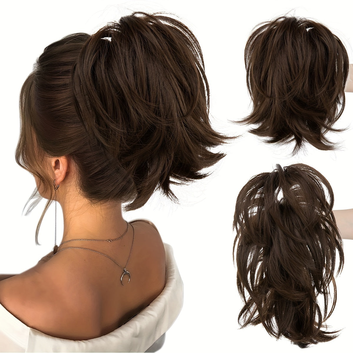 Instant Updo Hair Piece - Messy Bun, Short Synthetic Ponytail, And Chignon Extensions For Women- Claw Clip Hair Extension For Effortless Style Halloween Christmas