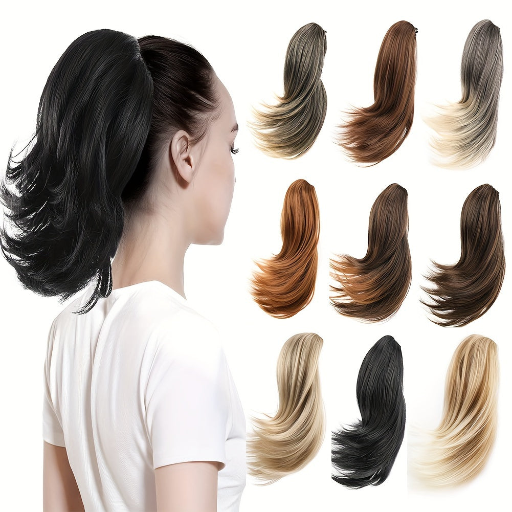 Short Claw Clip Ponytail Extension Curly Hairpiece Hair Piece Wavy High Ponytails Synthetic Heat Friendly Fiber For Women Girls