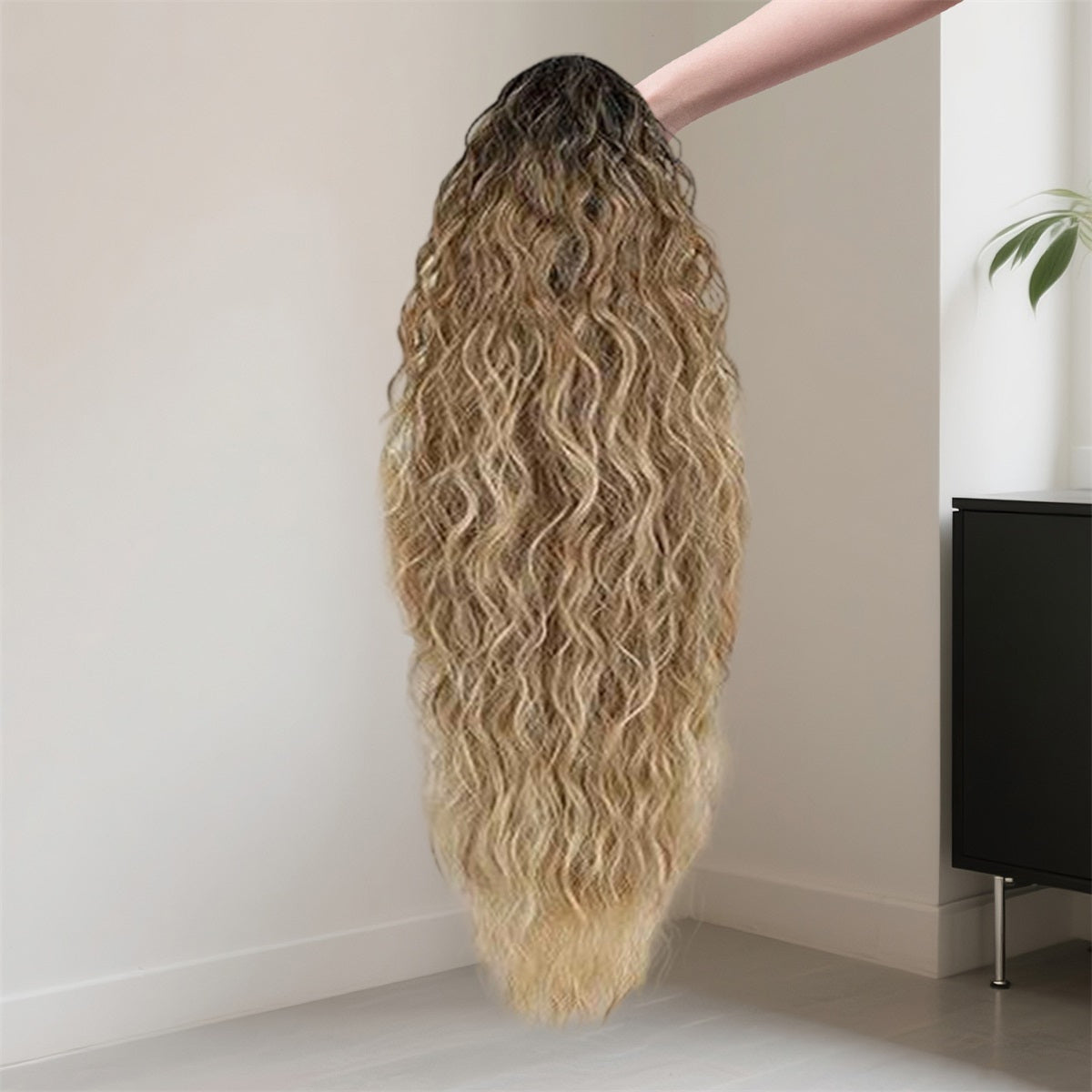 Long Wavy Ponytail Extension for Women - Natural Looking Black Clip-In Hairpiece with Secure Hold, Versatile for Daily Wear & Special Occasions, Easy Maintenance, Stylish Hair Accessory, Highquality Hairpiece