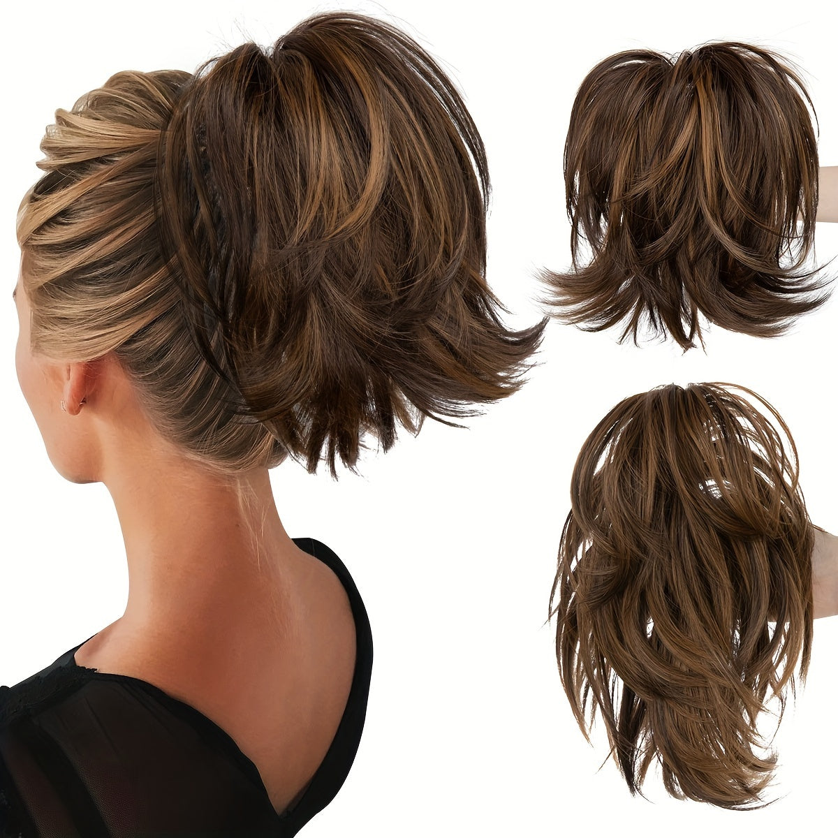 Instant Updo Hair Piece - Messy Bun, Short Synthetic Ponytail, And Chignon Extensions For Women- Claw Clip Hair Extension For Effortless Style Halloween Christmas