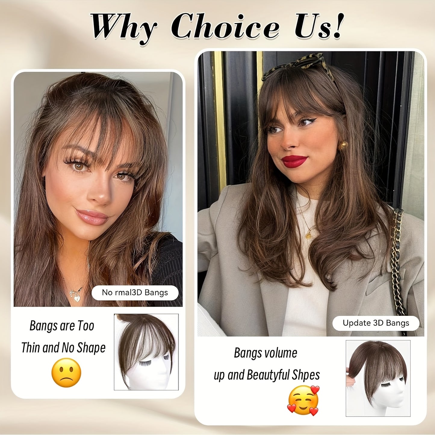 Mother's Day Thin 3D Wispy Air Fringe Bangs Clip in 100% Real Remy Human Hair Front Hairpiece 360° Cover Easy to Install Black Brown