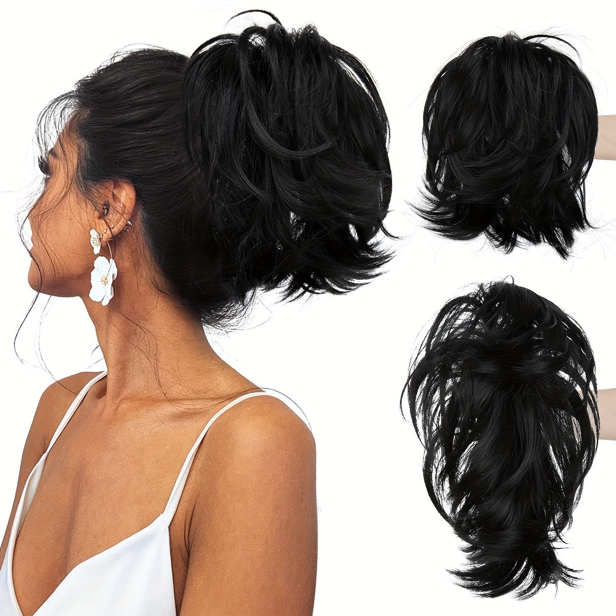Instant Updo Hair Piece - Messy Bun, Short Synthetic Ponytail, And Chignon Extensions For Women- Claw Clip Hair Extension For Effortless Style Halloween Christmas